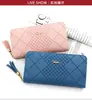 Nuevo Billetero Largo para Mujer, Bolso de Mano de PU Simple con Estampado de Cuadros, Organizador con Cremallera, Múltiples Ranuras para Tarjetas, Bolsillo para Teléfono y Billetera para Monedas