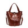 Bolsos 2024 Nuevo Bolso Balde Retro Cesta de Verduras Bolso de Mujer Bolso de Mano de Cuero Suave Bolso de Mamá Bolso de Boda Nupcial Textura