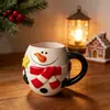 Tazas de Cerámica Personalizadas Pintadas a Mano en Relieve Serie Tema Navideño Tazas de Café Navideñas de Cerámica Más Vendidas de Amazon
