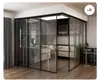 Puerta Corredera de Tres Vínculos de Aleación de Aluminio para Cocina Beijing Balcón Sala de Estar Mampara de Vidrio Riel Colgante Puerta Corredera Plegable Pd
