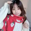 Bufanda Tejida Roja de Santa Claus Otoño e Invierno Cálida y Versátil Regalo de Navidad para Pareja Estudiante Bufanda de Lana Verde