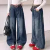 Jeans Feminino de Perna Larga 2026 Primavera e Outono Nova Moda Solto Comprimento Total Vintage Flare para Meninas Mais Velhas
