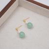 Nuevos Pendientes de Perlas de Río, Cuentas de Barril de Jade Hetian Estilo Chino, Pendientes Estilo Vintage, Joyería Vintage