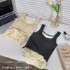 Chaleco térmico de terciopelo grueso para mujer, con almohadilla para el pecho, sin mangas, ajustado, para otoño e invierno.