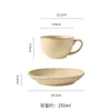 Juego de taza de café y platillo de cerámica de alta calidad, cocido en horno retro, exquisito y único, perfecto para el té de la tarde en la oficina o para servir leche