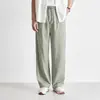 Lyocell 2026 Verano Delgado Lino Lyocell Caída Pantalones Casuales Hombre Seda de Hielo Pantalones Yamamoto Secado Rápido Pierna Ancha Largo