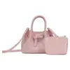 Bolsa pequena elegante e atraente estilo coreano para mulheres, novo modelo 2026, bolsa tiracolo com padrão trançado, bolsa de mão requintada, bolsa tipo balde com necessaire combinando