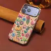 Denior es adecuado para funda de teléfono magnética Magsafe Apple 18ProMax, cubierta protectora anti-caídas de corcho floral