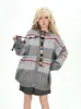Casaco Suéter Feminino Estilo Fair Isle Retrô Americano, Novo para Primavera 2026, Tricô Solto Oversized Tendência