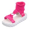 Transfronterizo Nuevo talla grande Suela gruesa Ligeras Pantuflas tejidas Zapatos de mujer Nuevo Europeo y americano Casual Lana Punta redonda Sandalias romanas
