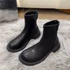 Botines Cortos para Mujer 2026 Nuevo Otoño/Invierno Con Felpa Base Plana Adelgazantes Botas Blancas Estilo Británico Botas de Moda Botines Chelsea