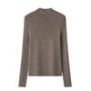 Suéter Ai Island Fine de Lana 100% para Mujer, Calibre 18, Sin Costuras, Cuello Medio Alto, Ajuste Delgado, Jersey de Punto para Principios de Otoño, Camiseta Base