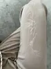 Pantalones de Jacquard de Satén con Mariposas de Estilo Nacional, Pantalones de Pierna Ancha Versátiles y con Caída, Estampados, Pantalones Zen Sueltos y Frescos de Seda