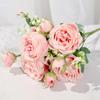 Ramo de Peonías para Boda Transfronterizo Decoración para Sala de Estar en Casa Restaurante Adornos Flores Simuladas Ventas Directas de Fábrica Venta al por Mayor Se Puede Enviar