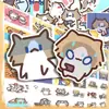 240 adesivos mensais de salário de gato de desenho animado, animal fofo, versão Q, gatinho adorável, adesivos de decoração DIY para planner e celular