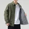 Jaqueta de trabalho masculina de alta qualidade para o outono com gola de lapela, jaqueta corta-vento outdoor casual esportiva retrô americana, marca da moda