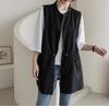 2026 Verano Nuevo Estilo Coreano Casual Cordón Simple Artístico Chaleco Chaqueta de Longitud Media Top para Mujer