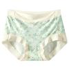 Cintura Alta Estilo Fresco Floral Estilo Playa Alta Elasticidad Cómodo Borde Sin Marca Seda de Morera 5A Entrepierna Bacteriostática Talla Grande Ropa Interior para Mujer
