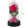 Nueva Cubierta de Cristal de Flor Eterna Creativa Rosa Acrílica Luz Nocturna Regalo de San Valentín Decoración de Escritorio