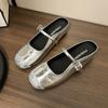 Medias Slippers Plata con Aumento Interno para Dedos del Pie para Mujer Verano Ropa Exterior 2025 Nuevo Estilo con Falda Sandalias Suaves Mary Jane