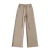 Pantalones Anchos Cálidos Estilo Americano Perezosos Otoño e Invierno Nuevos Versátiles Adelgazantes Cintura con Cordón Elástico Pantalones Deportivos de Yoga Pantalones Largos hasta el Suelo