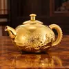 Bule Criativo de Lótus Embossado Bule Zisha Metal à Prova de Vento Inflável Chama Reta Isqueiro Ornamento de Mesa Pequeno Presente