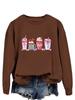 Suéter con capucha de moda europea y americana para mujer xoxo amor colorido bebida estampado temperamento combinable top casual