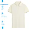 Camiseta de Algodón de Manga Corta con Cuello Camisero Comercio Exterior Transfronterizo Camisa Polo Blanca Media Cremallera Camisa Polo para Hombre Ropa de Trabajo Personalizada