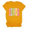 Amazon eBay site independente casual confortável estiloso feminino sênior 2027 listrada gola redonda manga curta camiseta