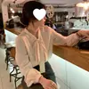 2026 Nuevo Diseño Suave y Elegante Camisa Blanca de Manga Larga Suelta Dulce y Fresca para Mujer con Lazo