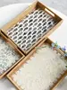 Bandeja de cáscara de ratán vietnamita, bandeja rectangular para frutas, cesta de ratán, cesta tejida para el desayuno, cesta de pan estilo japonés, cesta de bocadillos