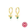 Nuevo pendiente de plata de ley S925 con forma de abeja divertida incrustado con diamante verde, pendientes de moda transfronterizos populares en Europa y Estados Unidos, pendientes personalizados estilo INS