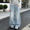 Jeans de pierna recta para niñas, nuevo modelo primavera y otoño 2026, pantalones anchos con bordado de estrellas para niños y estudiantes de secundaria, delgados