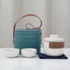Juego de Té Portátil Estilo Antiguo Yanhe para Acampar al Aire Libre, Incluye una Tetera y Dos Juegos de Tazas Rápidas