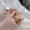Anillo de princesa con lazo de plata de ley S925 de Niche Design Sense, diseño de celebridad de Internet, joyería ajustable con diseño de El pequeño libro rojo