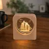 Luz de Noche de Cristal Souvenir Creativo de Cristal Adornos de Escritorio Lámpara de Mesita de Noche Puesto de Manualidades Regalos para Estudiantes y Maestros