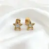 Arte de Cadena Decoración de Acero Estrella de Cinco Puntas Pendientes de Acero de Titanio Clavos para Hélice de Oreja Lujo Ligero Pendientes de Alta Gama con Forma de Estrella Pendientes Personalizados para Mujer
