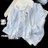 Pijama Estilo Princesa para Niñas Primavera y Otoño Nuevo Manga Larga Pantalón Largo Algodón Nube Mediano y Grande Ropa de Casa Infantil Recoger en Tienda Física