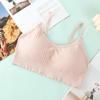 Verão cor sólida sem fio alça de menina costas bonitas lingerie estudante sem costura confortável roupa íntima para casa atacado de fábrica