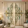 Cortinas gruesas opacas transfronterizas para dormitorio, sala de estar y estudio, venta al por mayor con estampado geométrico de impresión digital, hechas a medida por el fabricante