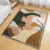 Manta Decorativa de Pintura al Óleo Simple Moderna Tapiz Jacquard Manta Estilo Camping al Aire Libre Alfombra Mantel Toalla Universal para Sofá Manta para Sofá