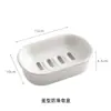 Soporte de jabón con drenaje para escritorio estilo nórdico creativo, caja de jabón de rejilla de plástico simple para baño, antideslizante