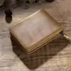 Nueva Bolsa de Cosméticos con Cremallera para Bolígrafos de 12 Compartimentos Estilo Retro Piel de Caballo Loco Paquete Múltiple Gran Capacidad Caja de Bolígrafos de Papelería Multifuncional