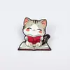 Broche Esmaltado con Forma de Gato Mascota Lindo Broche de Gato Cielo Estrellado Lindo Gato Lindo Tomando Té de Burbujas Broche de Aleación Joyería