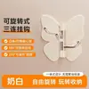 Artefacto de Almacenamiento Plegable de Esquina de Pared con Tres Ganchos de Mariposa Giratorios Colgador para Llaves Bolsas Detrás de la Puerta Gancho Adhesivo