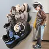 Zapatos Deportivos para Niños 2026 Primavera y Otoño Estilo Coreano Zapatos de Senderismo Antipatadas para Niñas con Velcro Suela Suave Zapatos Casuales