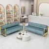 Sofá Sencillo Sofá de Recepción Asientos Sillas de Espera para Barbería Sofá de Hierro Forjado Área de Descanso Banco Largo Sofá de Espera