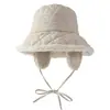 Chapéu de Pescador Quente com Proteção para as Orelhas para Mulheres, Novo Estilo Outono e Inverno, Forrado com Lã e Espesso, Faz o Rosto Parecer Menor, Chapéu Pulôver Versátil à Prova de Frio para Homens
