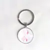 Llavero Colgante de Gema del Tiempo Cinta Rosa Transfronterizo Regalo Pequeño Creativo Anillo de Metal para Llaves