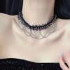 Gargantilla de encaje estilo francés cadena clavícula accesorios para niñas correa ancha para el cuello collar que cubre el cuello patrón joyería collar para el cuello